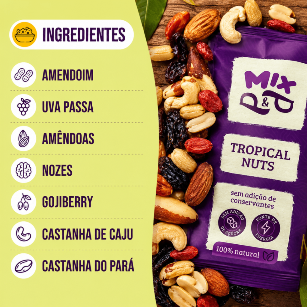 2 Pacote Mix Castanhas Nuts Tropical — Dieta Saudável 1kg